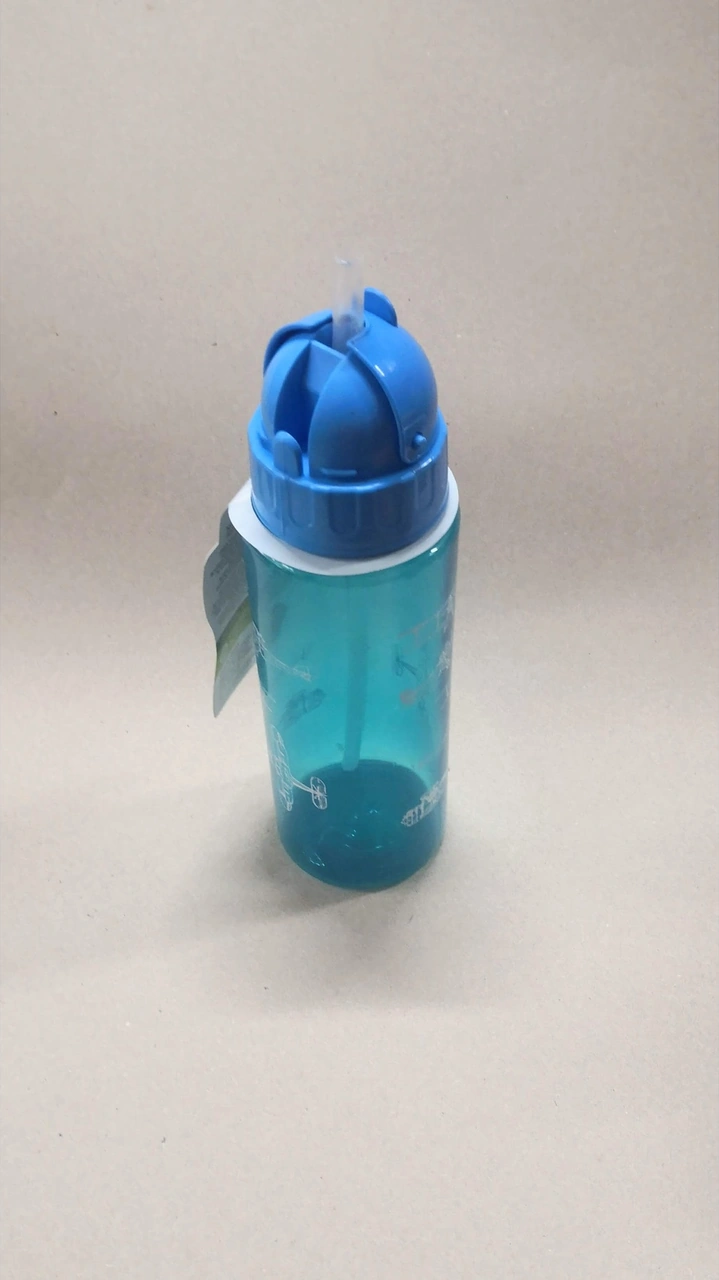 Mavi Şeffaf Pipetli Suluk Matara Pp Matara Doğa Dostu Ürün 500ml MAvi