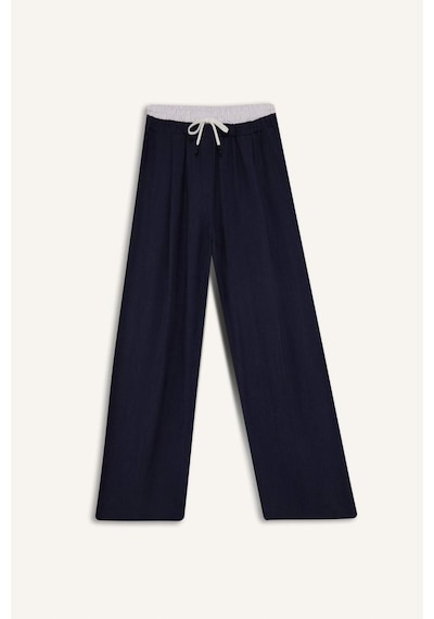 Defacto Baggy Fit Çift Cepli Normal Bel Standart Boy Tensel Pantolon F9743ax25hsnv200 Lacivert