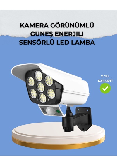 Kamera Görünümlü Solar Led Lamba Hareket Sensörlü Uzaktan Kumandalı Bahçe Duvar Aydınlatması Diğer