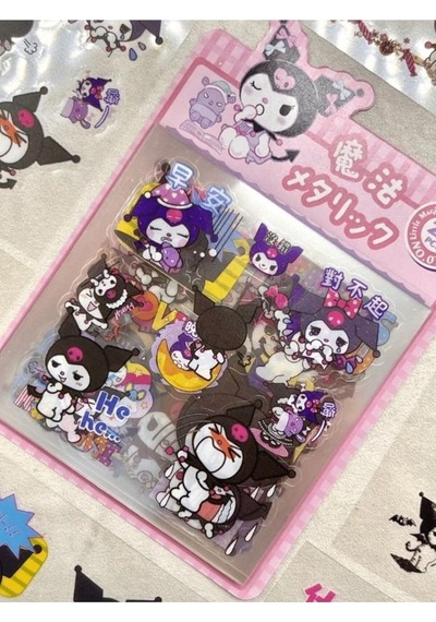 Sanrio Karakter Kuromi 25 Yaprak 160 Adet Pet Sticker Set Pembe Paket/su Geçirmez/etiket/çıkart 1