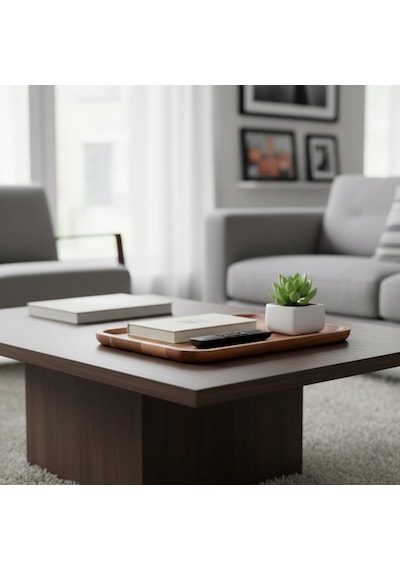 Akasya Ahşap Servis Tepsisi Ve Sunumluk 33x24 Cm Doğal Akasya Ağacı Kahvaltı, Peynir, Şarküteri Ve İkram Tabağı Kenarlı Ahşap Tepsi Çok Renkli