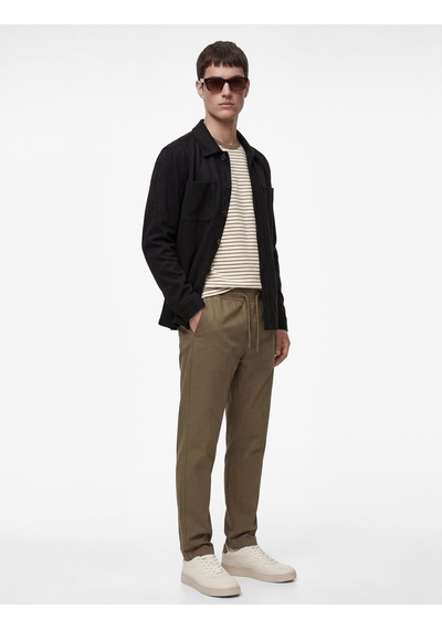 Koton Regular Fit Pamuklu Cepli Gabardin Beli Bağcıklı Yazlık Pantolon Yeşil 6sam40053hw