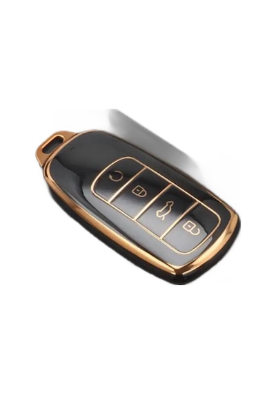 Chery Tiggo 8 Pro Omoda 5 Uyumlu Anahtar Koruma Kılıfı Gold Siyah