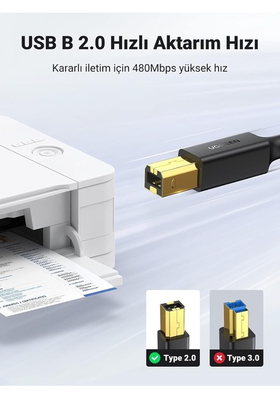 Usb Den Usb-b Ye Yazıcı Tarayıcı Kablosu, 3 Metre