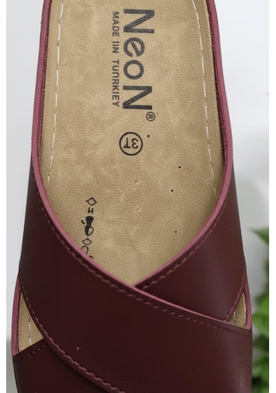 Neon Shoes Desy Kadın Ortopedik Taban Şık Konfor Modeli Günlük Terlik Genç Anne Ev Dışarı Terliği Bordo