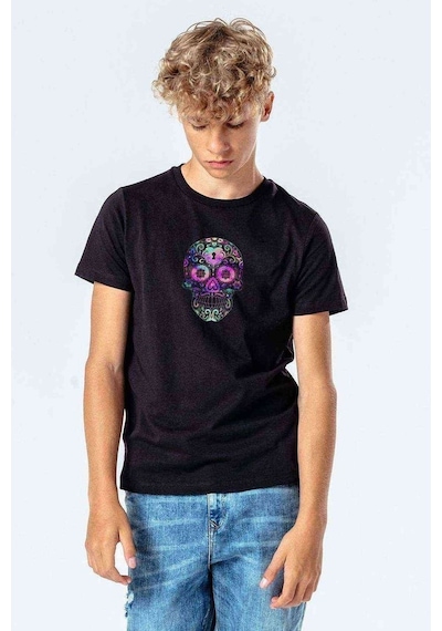 Tshirthane Sugar Skull Iphone X Wallpapers Baskılı Unisex Çocuk Siyah T-Shi