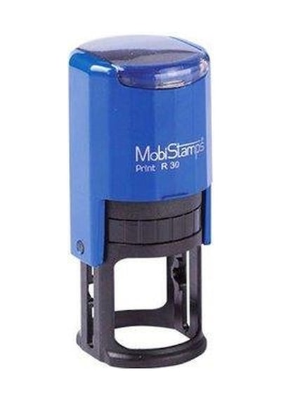 Mobi Stamps Yuvarlak Kaşe Printer Otomatik 30 MM Kırmızı-mavi-siy