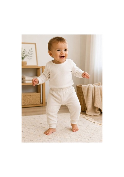 H&c Coolboy H&c Bebek Patiksiz Alt Pantolon %100 Pamuk Esnek Fitilli Ribana 0-36 Ay Bej