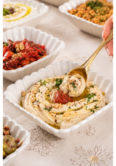 Porsima 1750n Porselen Kase Kare Desenli Derin Salata Kase 16cm