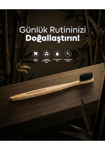 Sensidax Doğal Bambu Diş Fırçası -1+1 Adet- Orta Sert Medium