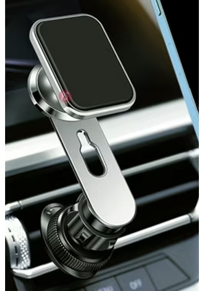 Klimaya Takılan Araç İçi Metal Cep Telefon Tutucu Stand Magsafe Özellikli Cihazlar İle Uyumlu Gri