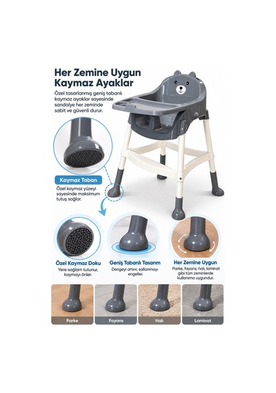 Baby Home Tapaz Plastik Bebek Mama Sandalyesi