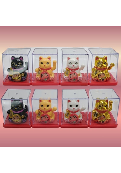 Dörtlü Maneki Neko El Sallayan Şans Kedisi Güneş Enerjili Set No04sns