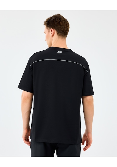 Skechers M Graphic Tee Reflect Logo Oversize T-shirt Erkek Siyah Tshirt S231094-3817 Siyah