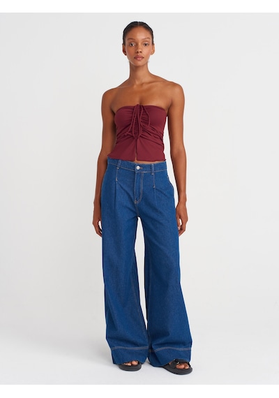 Dilvin 31984 Büzgülü Top-bordo Bordo