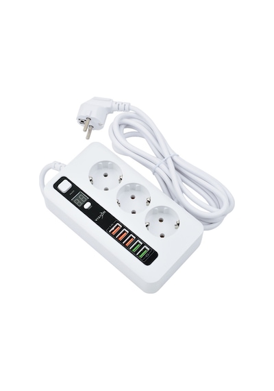 Power Socket Bkl-04 Zaman Ayarlı Akım Koruyucu Priz Beyaz