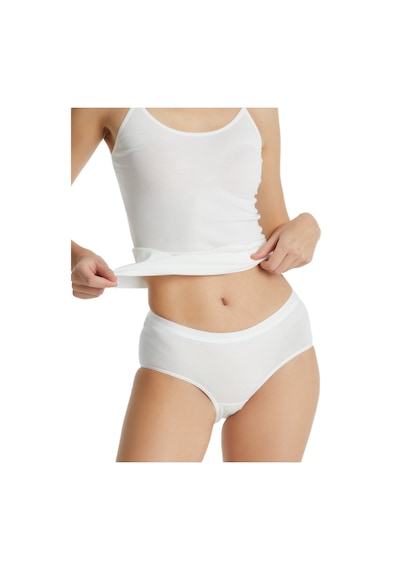 Blackspade 1306 Kadın Essential Midi Slip Beyaz Beyaz