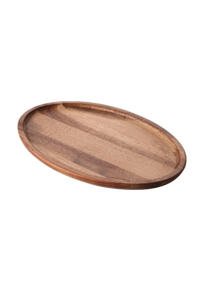 Akayev Akasya Oval Sunum Tabağı 28x18 Cm Kahverengi
