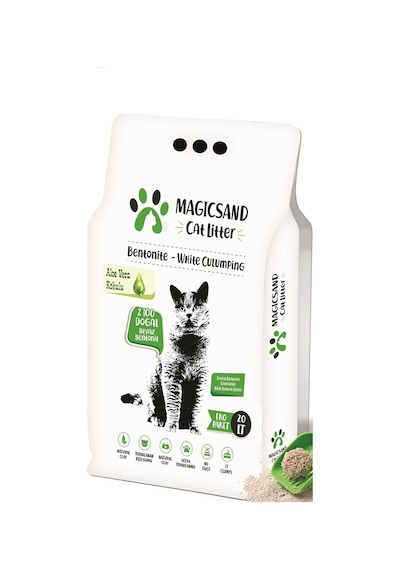 Magicsand Cat Litter Aloe Vera Kokulu İnce Topaklaşan Bentonit Kedi Kumu 20 L
