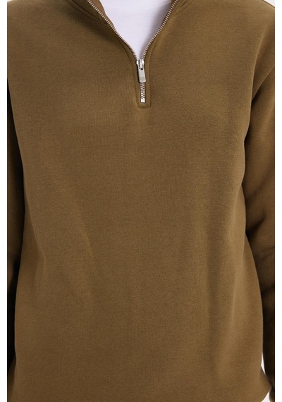 Tudors Kadın Relax Fit Rahat Kesim Pamuklu İçi Polarlı Yarım Fermuarlı Yeşil Dik Yaka Sweatshirt-42071 Yeşil Tudors Kadın Relax Fit Rahat Kesim Pamuklu İçi Polarlı Yarım Fermuarlı Yeşil Dik Yaka Sweatshirt-42071 Yeşil