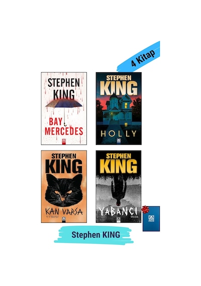 1. Holly 2. Bay Mercedes 3. Yabancı 4. Kan Varsa - Stephen King 4 Kitap Set - Not Defteri