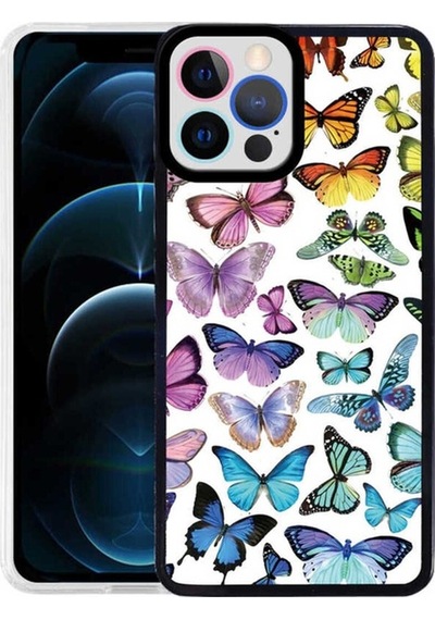 Apple Uyumlu iPhone 12 Pro Max Kılıf Zore M-fit Desenli Kapak Butterfly No3