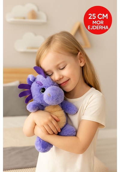 Mor Ejderha Peluş Oyuncak Yumuşak Dolgulu Sevimli Peluş Ejderha 28 Cm Çocuk Oyuncak Diğer