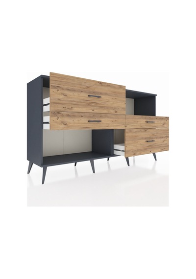 Hyperion Konsol Tek Raflı 4 Çekmeceli 176x44x99 Antrasit-aytaşı/ Antrasit-aytaşı/çam Hyperion Konsol Tek Raflı 4 Çekmeceli 176x44x99 Antrasit-aytaşı/ Antrasit-aytaşı/çam
