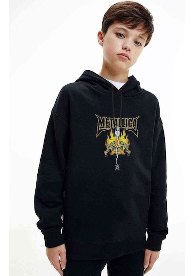Tshirthane Bad Seed Metal Rock Baskılı Unisex Çocuk Kapüşonlu Siyah Sweat Siyah