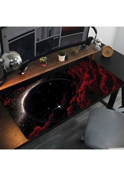 Dolunay Baskılı 90x40 Kaymaz Taban Mousepad 90x40cm