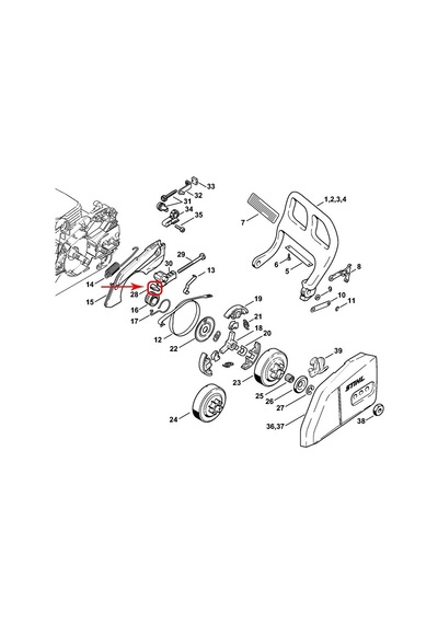 Stihl 1120-664-1500 Zincir Germe Palaya Geçen - Stihl Ms170. Ms21