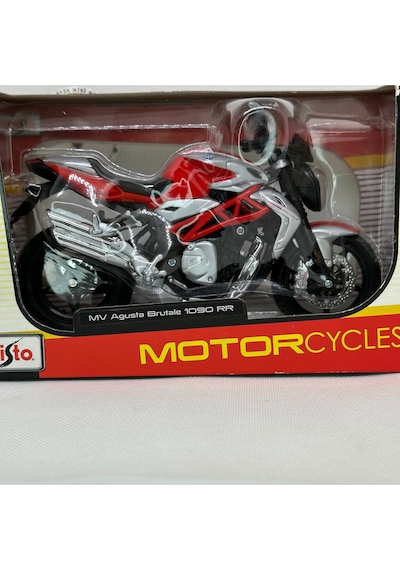 Mv Agusta Brutale 1090 Rr 1:12 Diecast Motosiklet Model Kırmızı Beyaz Koleksiyonluk