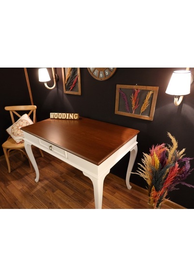 Wooding-Mobilya Wooding 120 Cm Çekmeceli Masif Beyaz Ceviz Çalışma Masası Wooding-Mobilya Wooding 120 Cm Çekmeceli Masif Beyaz Ceviz Çalışma Masası