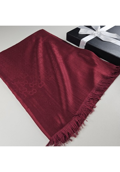 Miorel Scarfs G Desen Çift Taraflı Kaşmir İpek Şal 4 Mevsim Soft Pamuklu Şal Bordo