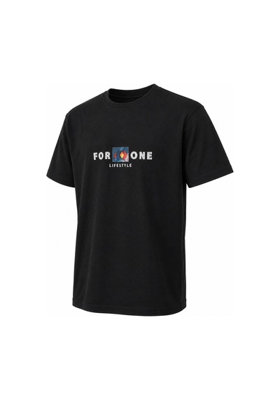 Trender For One Baskı Siyah Erkek Çocuk T-shirt 8032