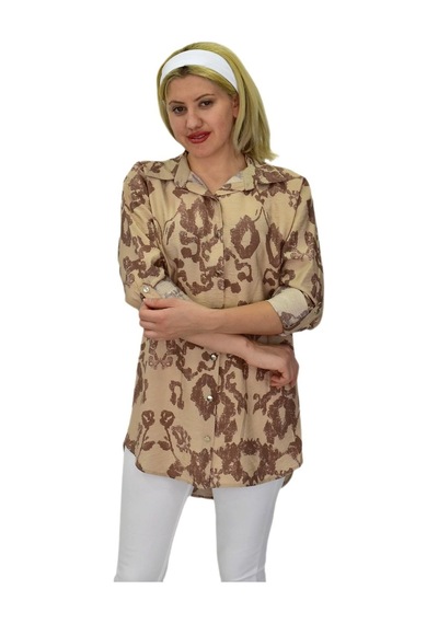 Kadın Leopar Desen Ayrobin Gömlek Bgl-st03700 001