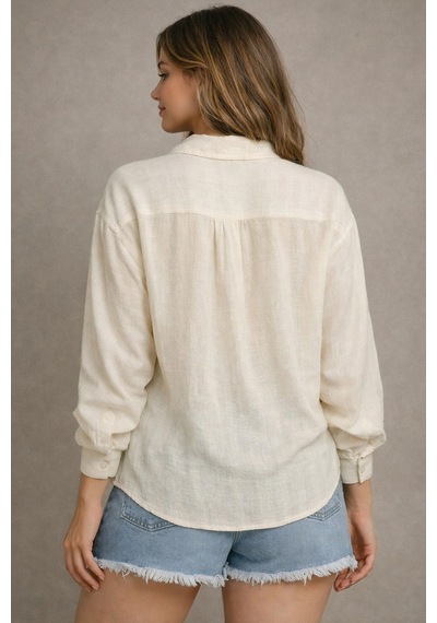 Meine Liebe Unterwäsche Oversize Pure Touch Krem Gömlek