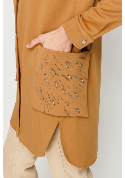 Esswaap Torba Cep Üzeri Taş İşli Fermuar Kapamalı Git Çık Tunik Camel-camel Camel Esswaap Torba Cep Üzeri Taş İşli Fermuar Kapamalı Git Çık Tunik Camel-camel Camel