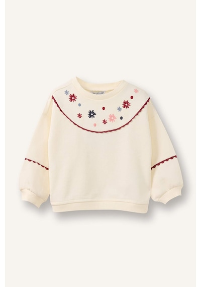 Defacto Oversize Sweatshirt Kız Bebek G8156a526sper99 Ekru-er99