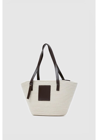 Shule Bags Vittoria Handmade Hasır Çanta Krem Krem