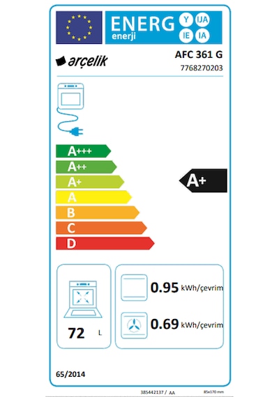 Arçelik AFC 361 G Grion A Fry 72 L Ankastre Fırın