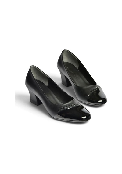 Fox Shoes Z820050609 Siyah Kalın Topuklu Kadın Ayakkabı