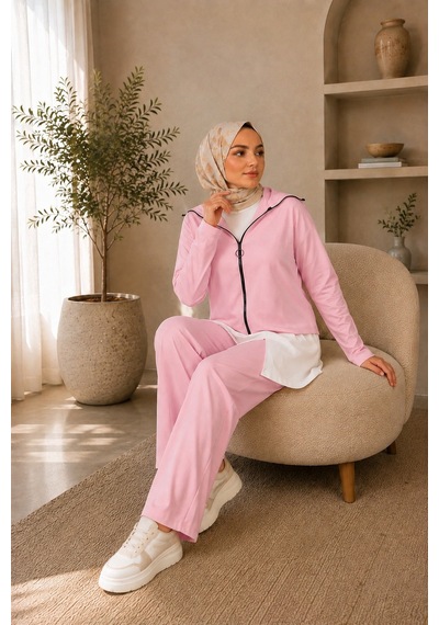 Unika Boutique Kadın Oysho Fermuar Detaylı 3 Lü Takım Pembe
