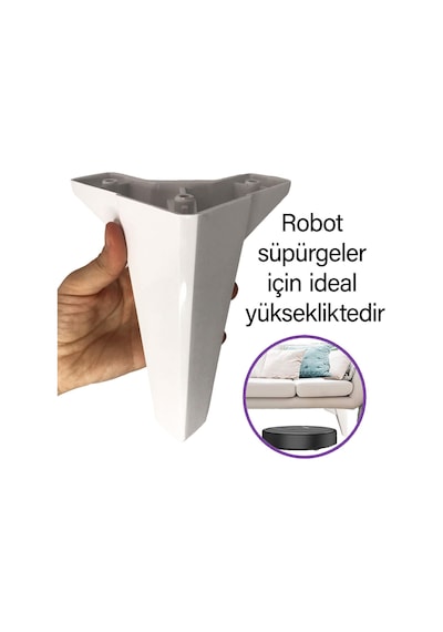 Serdivan 15 Cm Beyaz Lüx Mobilya Kanepe Sehpa Ünite Koltuk Ayağı Baza Ayak