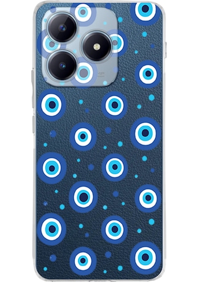 Realme C63 İle Uyumlu Nazar 1 Baskılı Kamera Korumalı Şeffaf Kılıf Şeffaf