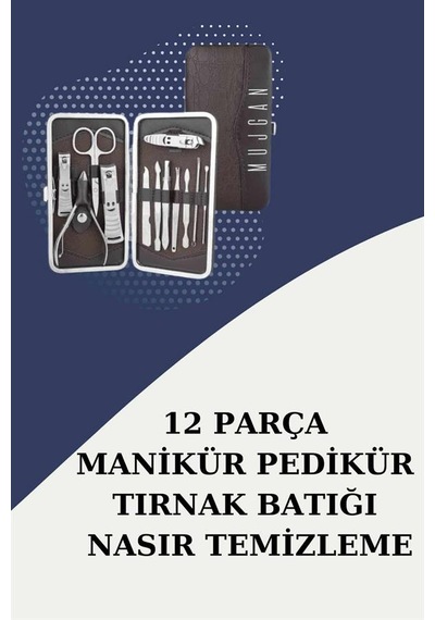 12 - 647 - Parça Paslanmaz Çelik Kompakt Ve Tnabilir Manikür Makası - Csmo-tex - Tırnak Makası