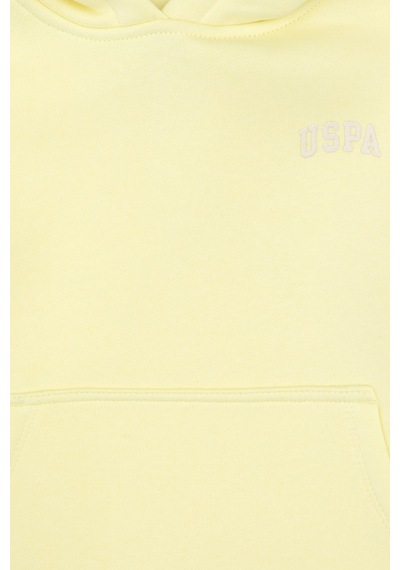 U.S. Polo Assn. Kız Çocuk Sarı Kapüşonlu Şardonlu Basic Sweatshirt 50314304-VR044