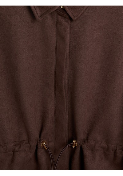Lcw Modest Kahverengi Süet Görünümlü Oversize Kadın Sweatshirt Tunik