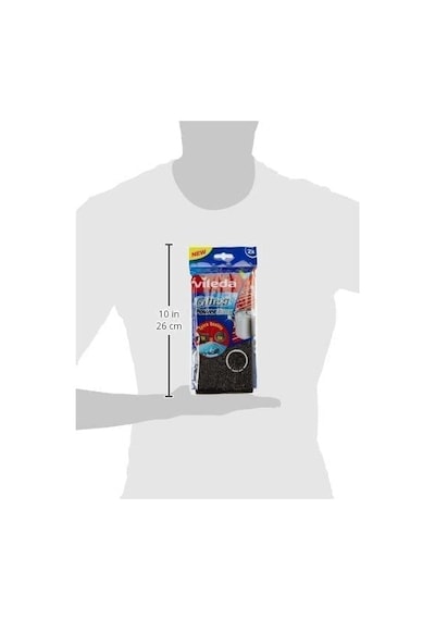 Vileda Glitzi Power Pad Inox, Ekstra Kaliteli, Pas Tutmaz, Zorlu Lekeleri Söker, 2'li Paket Açık Indigo