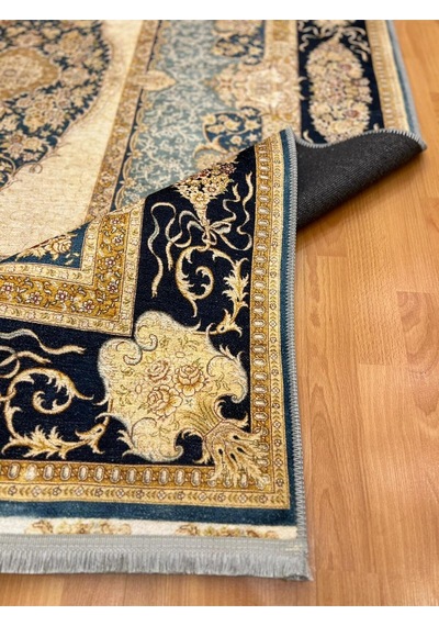 Klasik Madalyonlu 160 X 230 Dijital Baskı Halı Altın